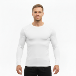 Whitedot Alpha White Long Sleeve Compression Top Whitedot Alpha White Long Sleeve Compression Top
