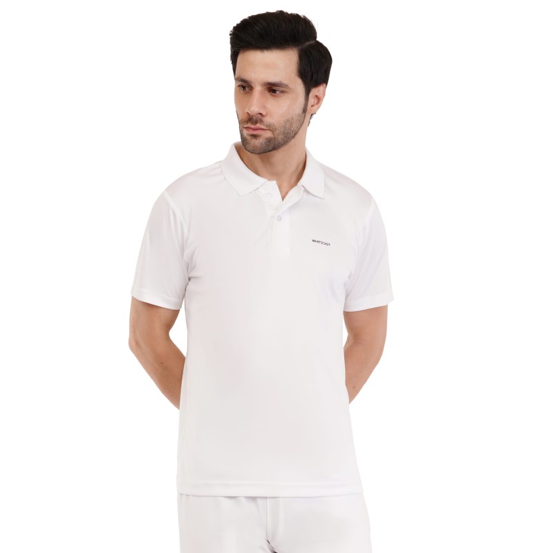 Whitedot Hexa Quick Dry Full Sleeves Polo T-Shirt - Off-White