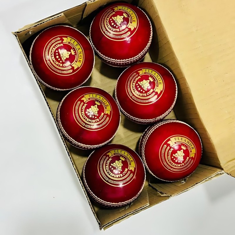 Whitedot Eleanor Red Cricket Leather Ball - 30 Over Whitedot Eleanor Red Cricket Leather Ball - 30 Over