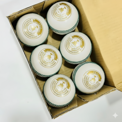 Whitedot Teal White Cricket Leather Ball - 10 Over Whitedot Teal White Cricket Leather Ball - 10 Over