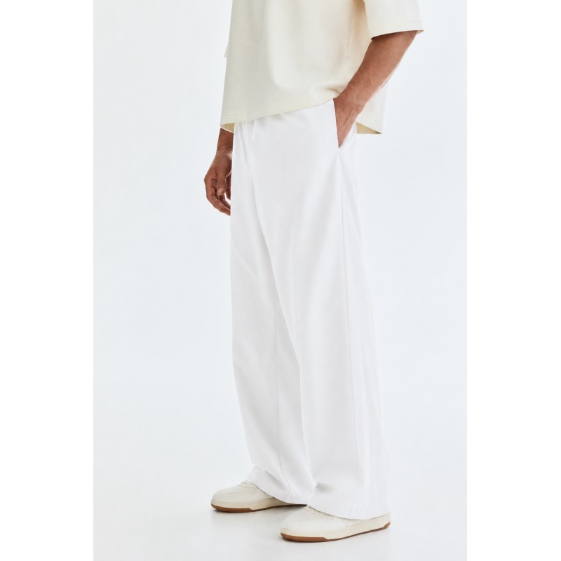 Whitedot Summer Loose fit Polyester Track Pants - White Whitedot Summer Loose fit Polyester Track Pants - White