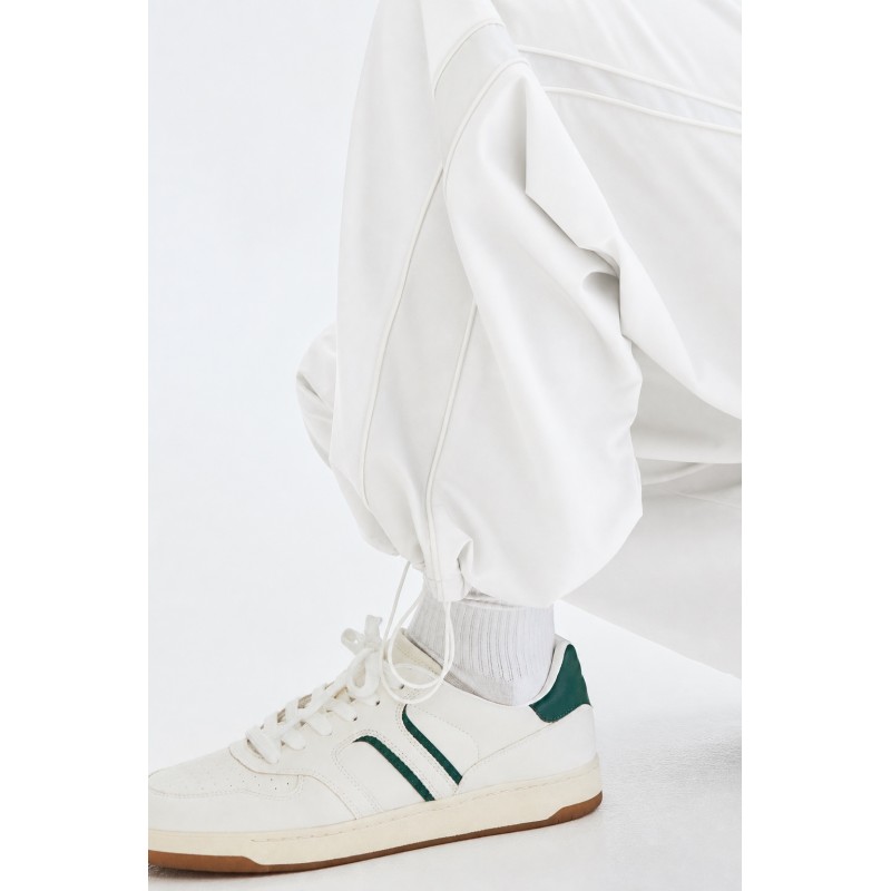 Whitedot Summer Loose fit Polyester Track Pants - White Whitedot Summer Loose fit Polyester Track Pants - White