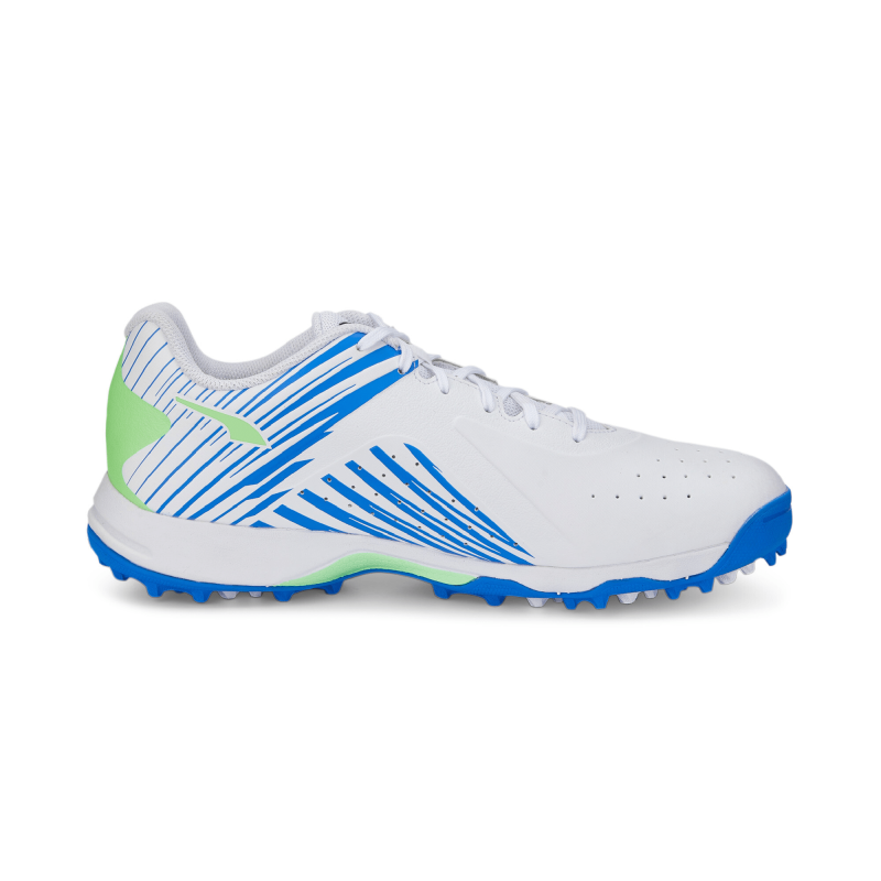 Puma 22 FH Rubber Unisex Cricket Shoes - Puma White-Puma Black-Bluemazing Puma 22 FH Rubber Unisex Cricket Shoes - Puma White-Puma Black-Bluemazing