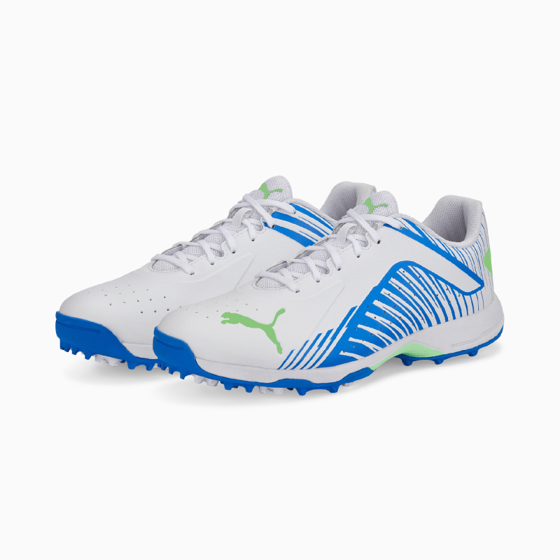 Puma 22 FH Rubber Unisex Cricket Shoes - Puma White-Puma Black-Bluemazing Puma 22 FH Rubber Unisex Cricket Shoes - Puma White-Puma Black-Bluemazing