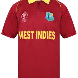 West Indies T20 World Cup 2019 Half Sleeves Cricket Fan Jersey - 100% Dryfit Polyester - With Name Personalization West Indies T20 World Cup 2019 Half Sleeves Cricket Fan Jersey - 100% Dryfit Polyester - With Name Personalization