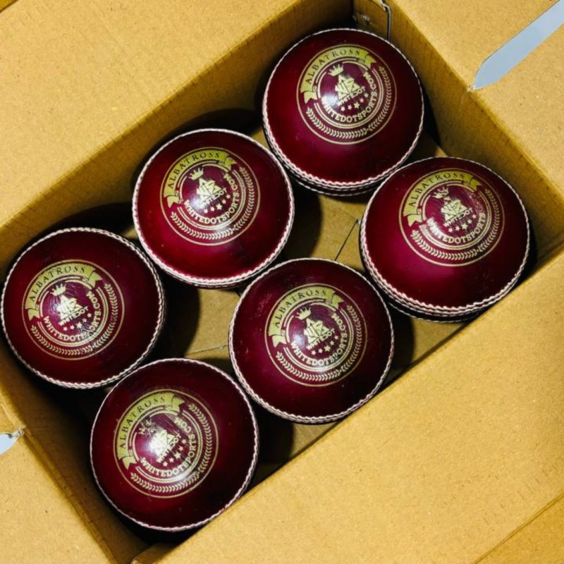 Whitedot Albatross Red Cricket Leather Ball - 40 Over Whitedot Albatross Red Cricket Leather Ball - 40 Over