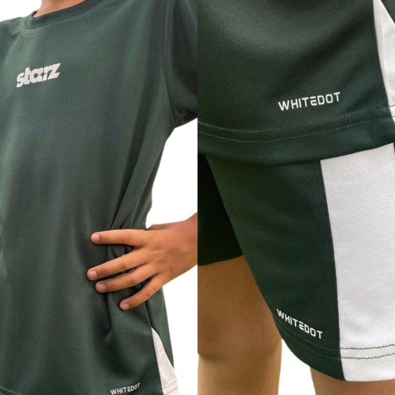 Whitedot Starz Junior Green T-shirt and Shorts Set Whitedot Starz Junior Green T-shirt and Shorts Set