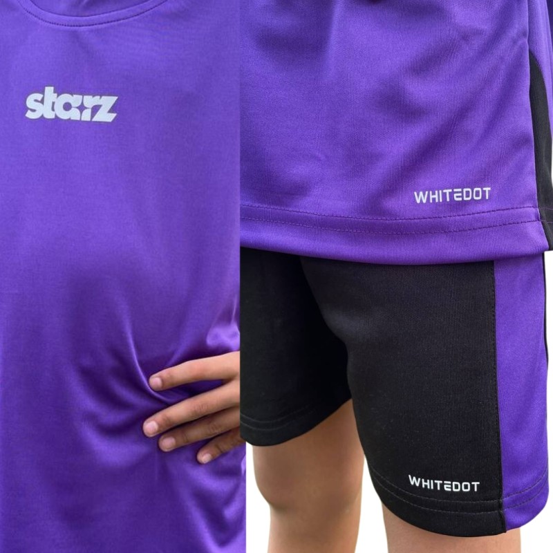 Whitedot Starz Junior Violet T-shirt and Black Shorts Set Whitedot Starz Junior Violet T-shirt and Black Shorts Set