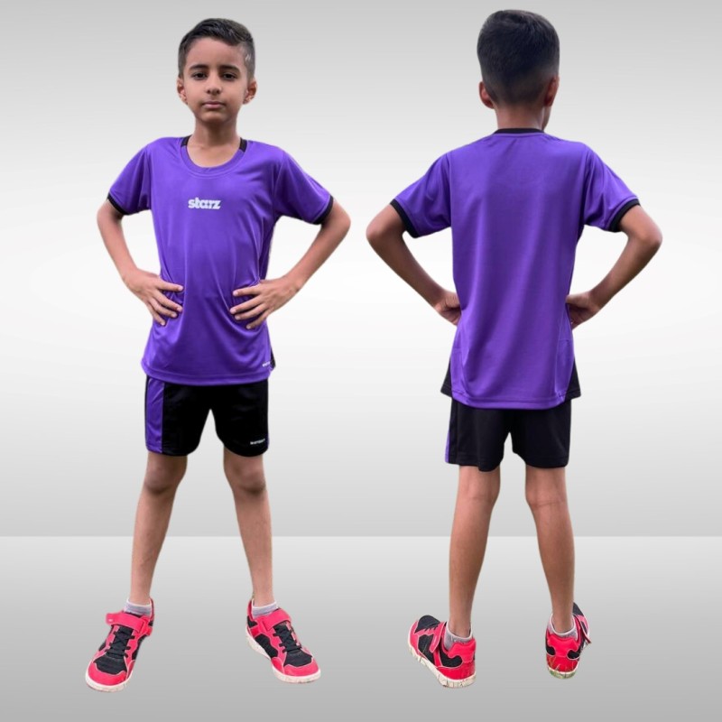Whitedot Starz Junior Violet T-shirt and Black Shorts Set Whitedot Starz Junior Violet T-shirt and Black Shorts Set