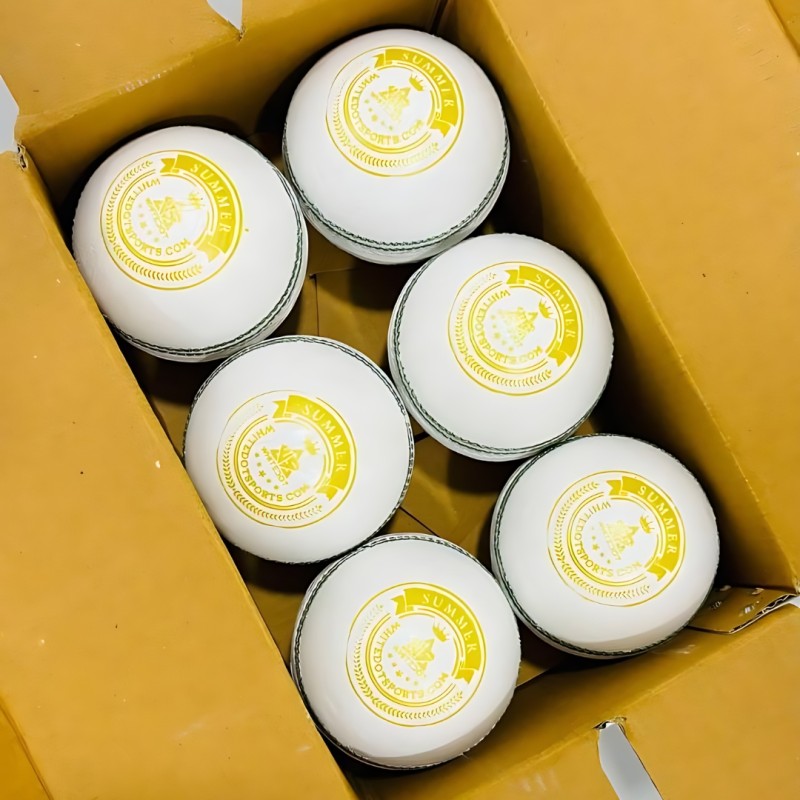 Whitedot Summer White Cricket Leather Ball - 50 Over Plus Whitedot Summer White Cricket Leather Ball - 50 Over Plus