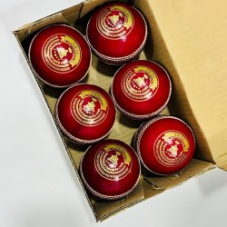 Whitedot Teal Red Cricket Leather Ball - 10 Over