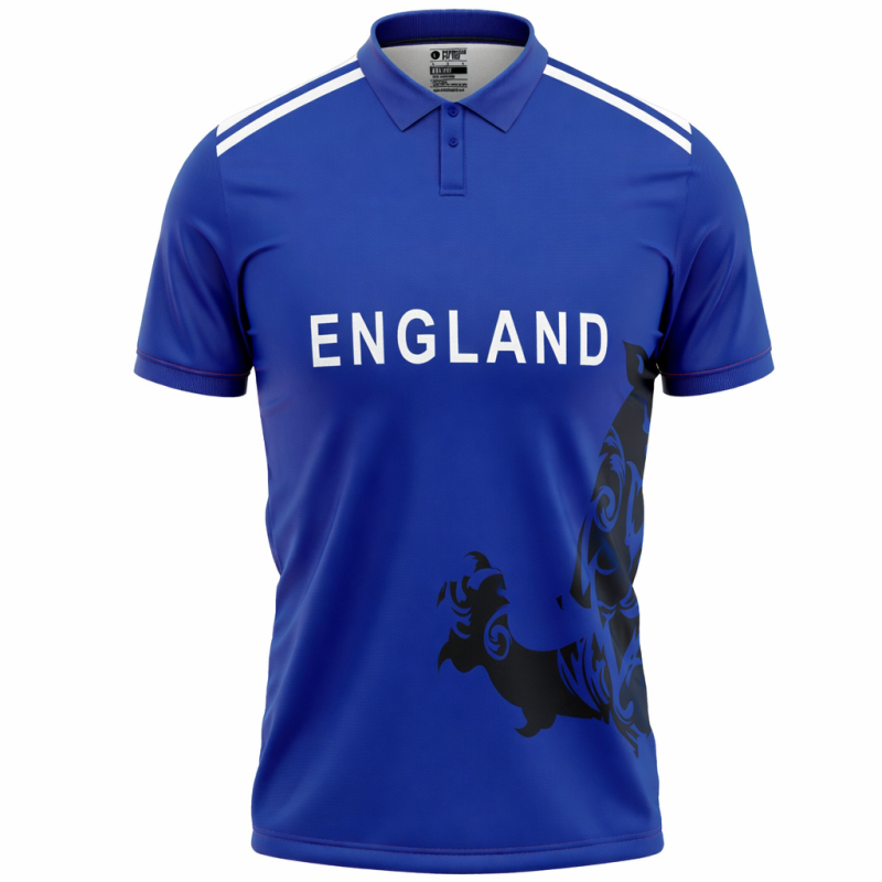 England Blue ODI World Cup 2015 Half Sleeves Cricket Fan Jersey - 100% Dryfit Polyester England Blue ODI World Cup 2015 Half Sleeves Cricket Fan Jersey - 100% Dryfit Polyester