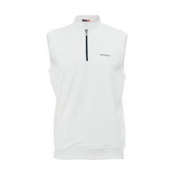 Whitedot Off White Zip Up Without Sleeves Cricket Jumper